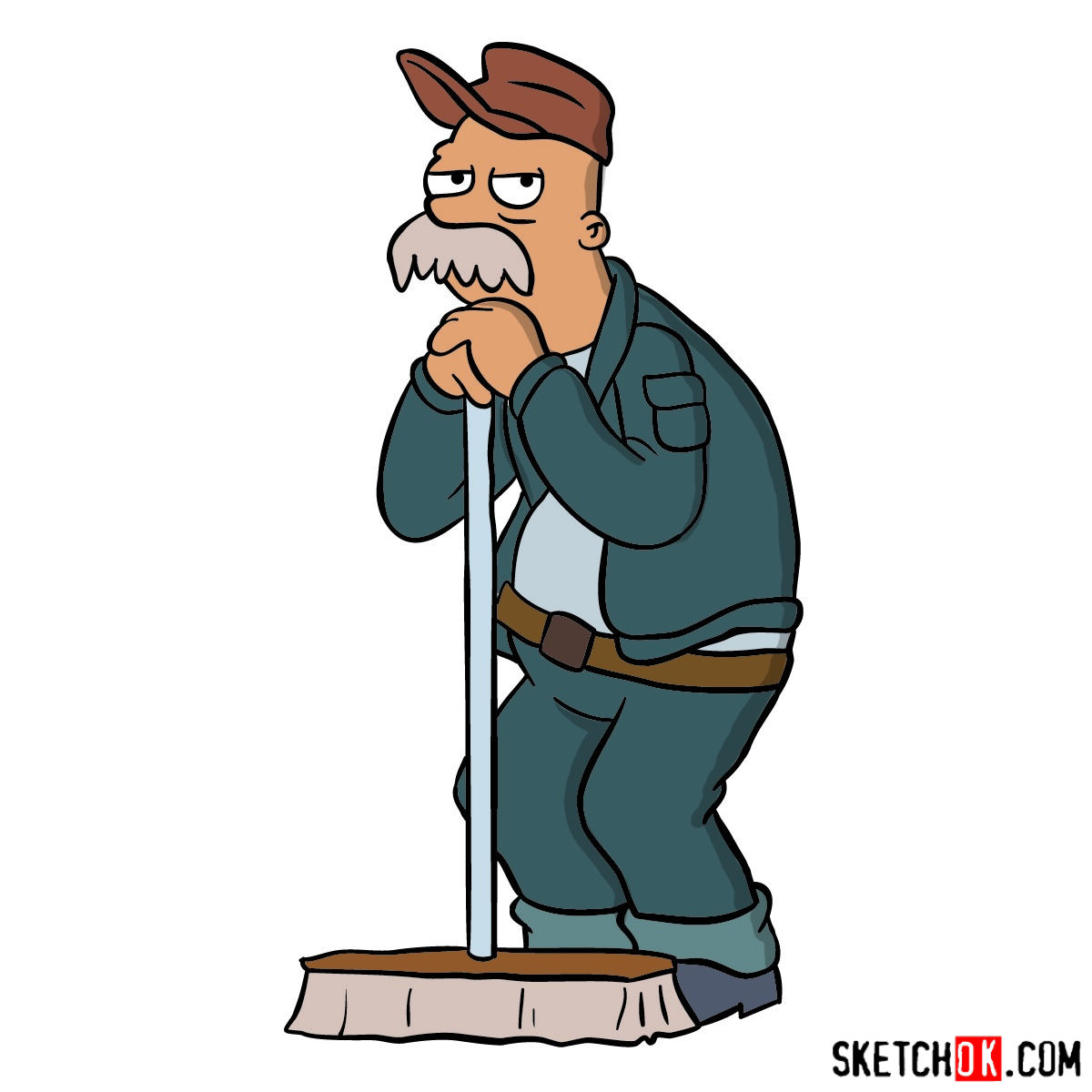 How to draw Scruffy the janitor - coloring